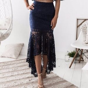Navy lace mermaid skirt